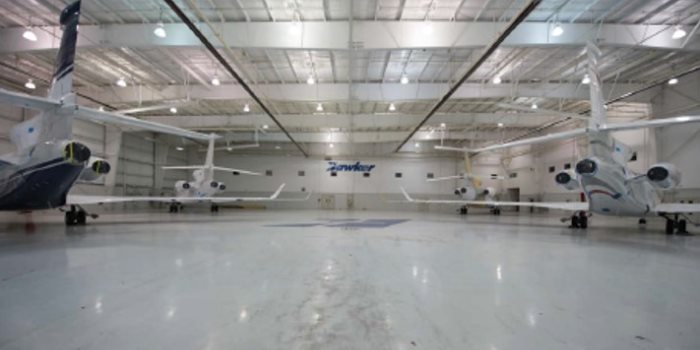 Hawker Facility Bldg 200 inside hangar