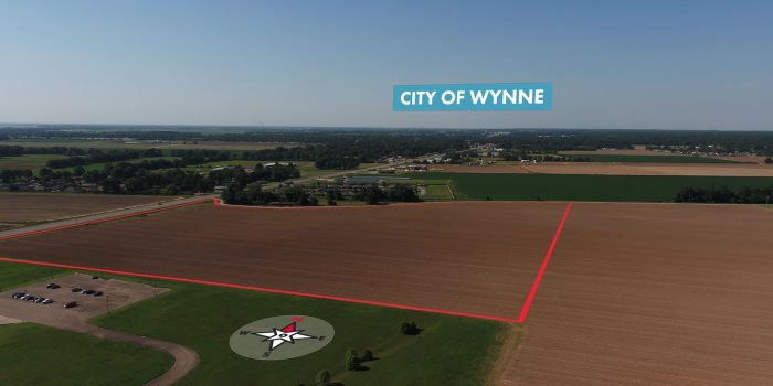 Site boundary with City of Wynne reference